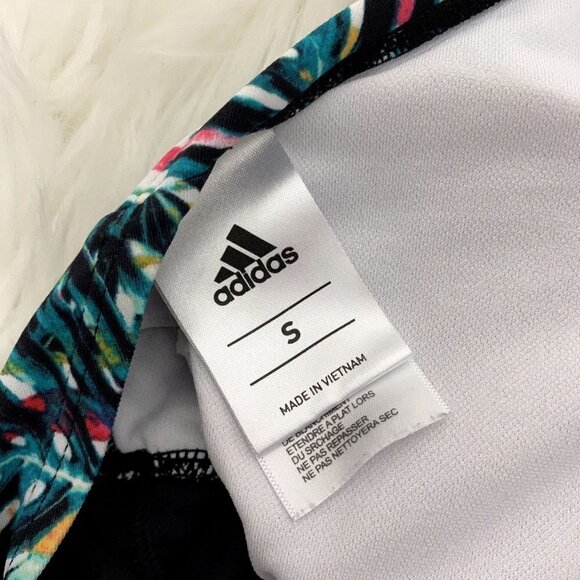 Adidas Womens Small Monstera Tropical Tankini Swim Top - Picture 6 of 9